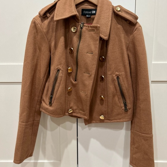 Cropped wool motorcycle jacket - Picture 2 of 2